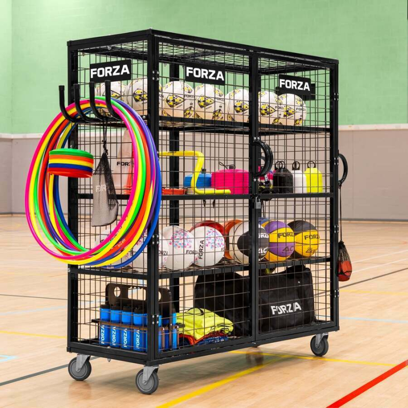 XL Sports Equipment Storage Cabinet & Cart Trolley