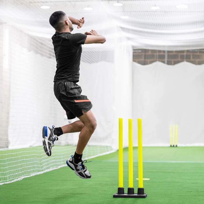 Fluro Yellow Cricket Stumps & Bails | Cricket Training Equipment