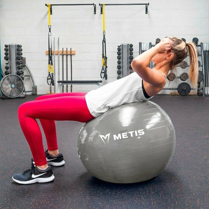 Anti-Burst Exercise Ball With Included Foot Pump