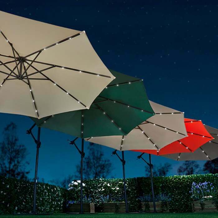 Solar LED Garden Parasols | Harrier Garden Umbrellas