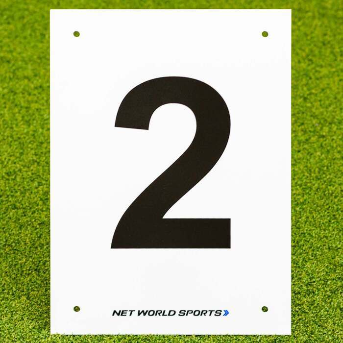 Weatherproof number plates for tennis courts