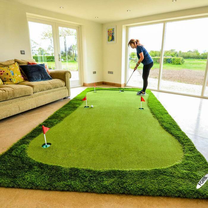 FORB Golf Putting Mat With Mini Plastic Flags 