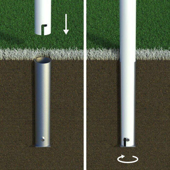 socketed goal frame