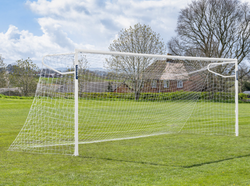 Steel football goal locking system