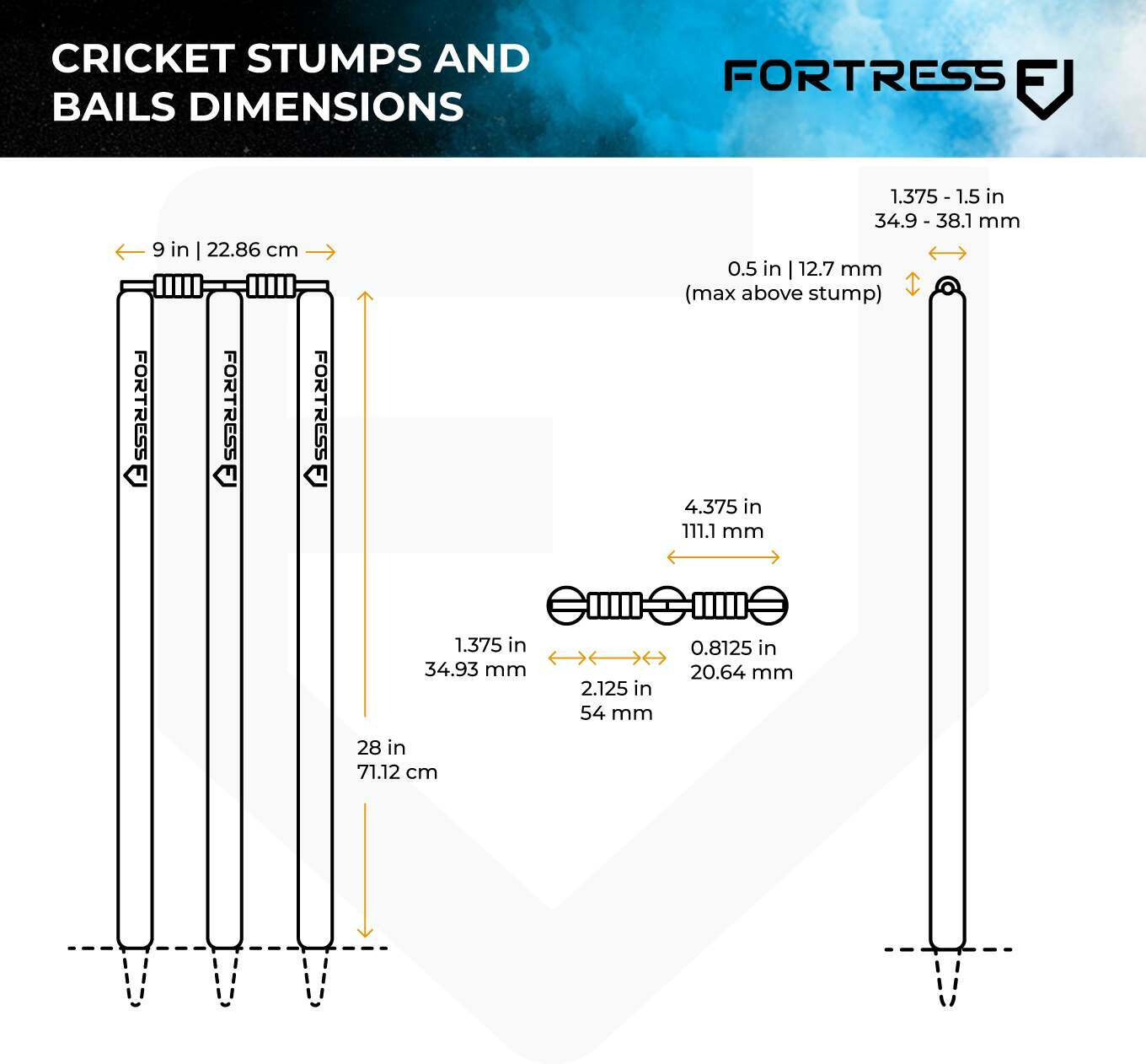cricket stump dimensions