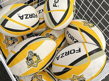 Basket of FORZA rugby balls