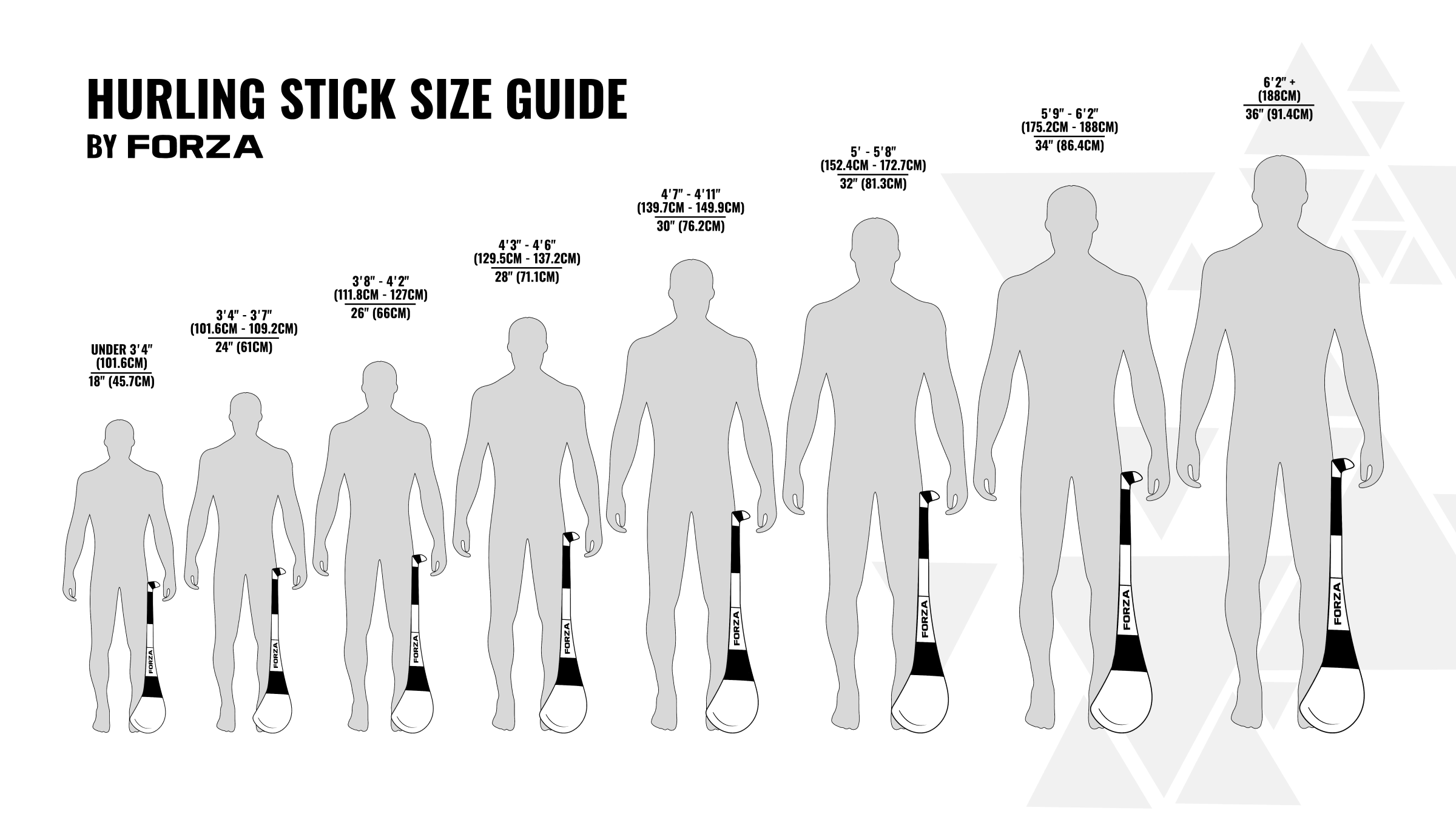 hurling stick sizes