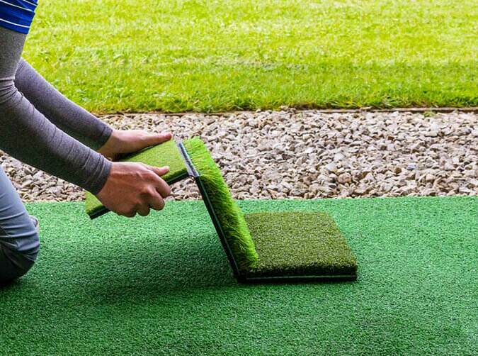 Foldaway golf hitting mat