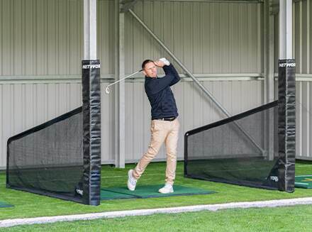golf equipment in use