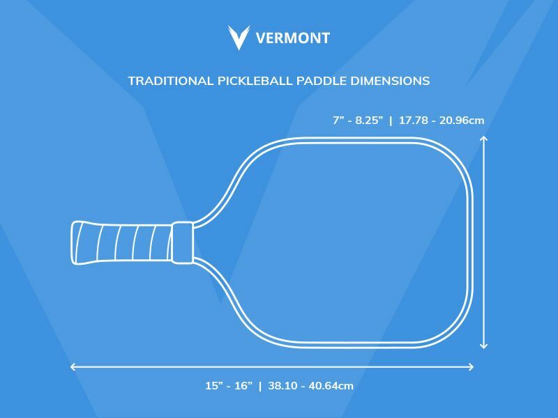 standard pickleball paddle size