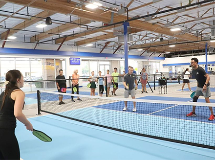 pickleball players playing a game